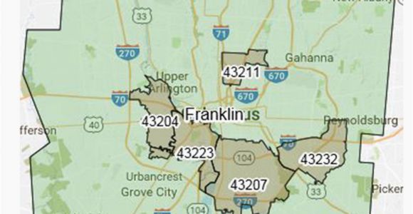 Map Of Urbana Ohio Zip Code Map Franklin County Ohio Secretmuseum