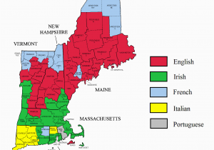 Map Of Usa and England New England Ancestry by County 2000 United States