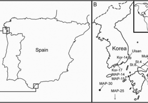 Map Of Vigo Spain Map Showing Collecting Localities In A Spain with the Vigo and