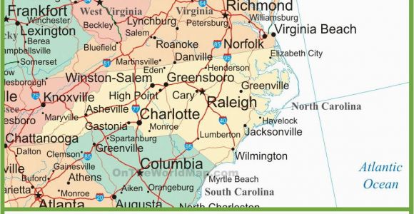 Map Of Virginia and north Carolina Border Map Of Virginia and north Carolina