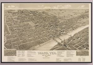 Map Of Waco Texas area Bird S Eye View Map Of Waco Texas In 1886 Historic Art Etsy
