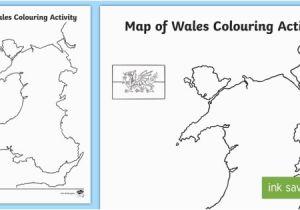 Map Of Wales and Ireland Map Of Wales Colouring Activity