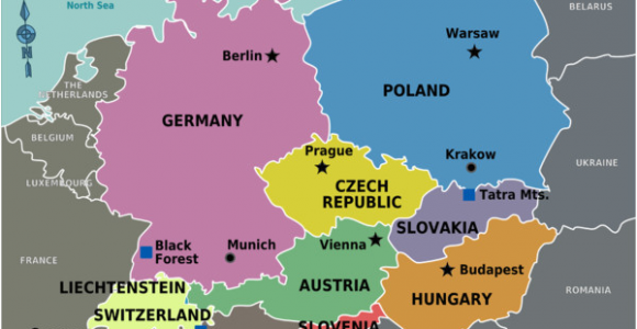 Map Of West Central Europe Central Europe Wikitravel