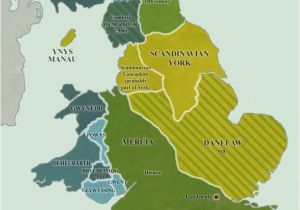 Map Of West Coast Of England 10th Century England Danelaw Ja Rva K Wessex Cumbria