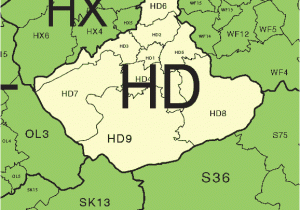 Map Of West Yorkshire England Huddersfield Postcode area and District Maps In Editable format