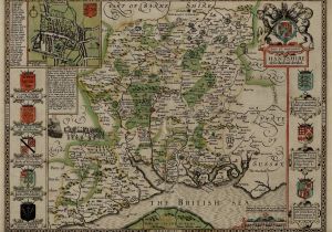 Map Of Winchester England John Speed S 1611 Map Of Hampshire Sublime Maps Map Antique