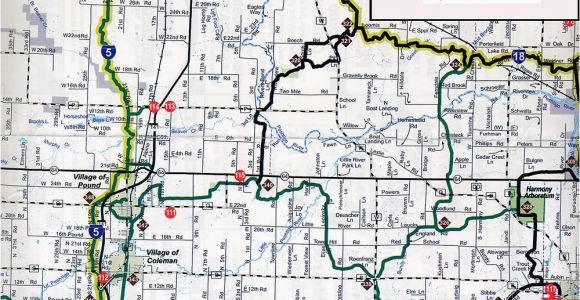 Map Of Wisconsin and Michigan Coleman Wi Snowmobile Trail Map Brap Trail Maps Map Trail