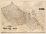 Map Of Yolo County California Santa Cruz County California 1889 Old Wall Map Reprint with