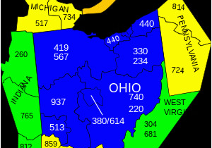 Map Of Zip Codes In Ohio area Codes 234 and 330 Wikipedia