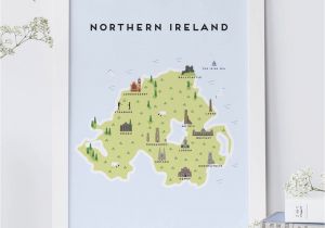 Map Pf Ireland Map Of northern Ireland Print