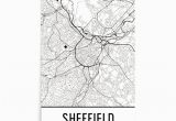 Map Sheffield England Sheffield Map Sheffield Art Sheffield Print Sheffield