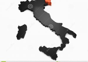 Map Showing Regions Of Italy Italy 3d Black and orange Map with Friuli Venezia Giulia Region