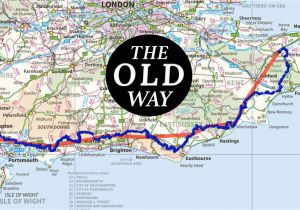 Map southampton England the Old Way to Canterbury the British Pilgrimage Trust