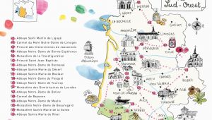 Map Sw France Caroline Donadieu Guide Des Abbayes south West France Map Map