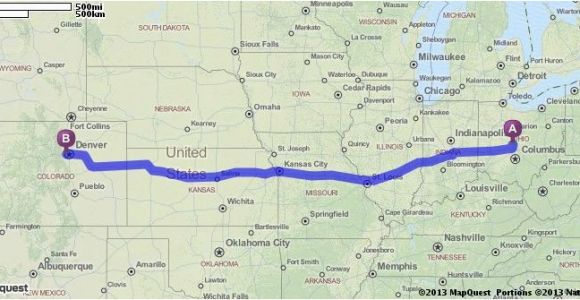 Map to Columbus Ohio Driving Directions From Columbus Ohio 43235 to Denver Colorado