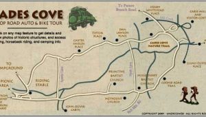 Map to Gatlinburg Tennessee Cades Cove the Great Smoky Mountain National Park Love the