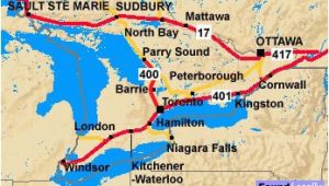Map Trans Canada Highway to and From toronto Ontario and the Trans Canada Highway
