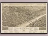 Map Waco Texas Surrounding area Bird S Eye View Map Of Waco Texas In 1886 Historic Art Etsy