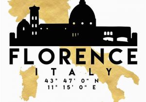 Maps Of Florence Italy Florence Italy Silhouette Skyline Map Art Photographic Print In