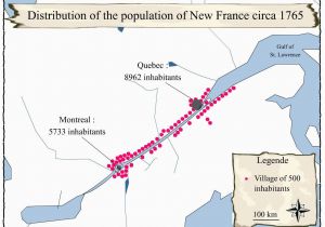 Maps Of New France Population Distribution New France 1765 Early Americas