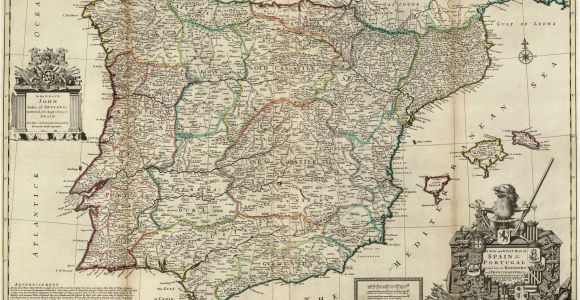 Maps Of Spain and Portugal File Spain and Portugal Herman Moll 1711 Jpg Wikimedia Commons