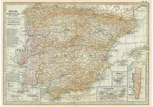 Maps Of Spain and Portugal One Kings Lane Vintage Spain and Portugal 1903 Map Prints with A