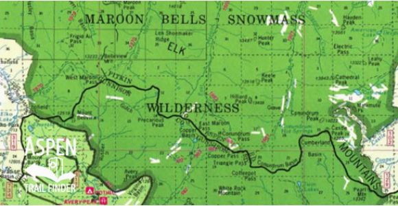 Maroon Bells Colorado Map Trail Maps aspen Trail Finder