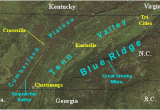 Maryville Tennessee Map Landform Map Of Tennessee Major Landforms Of East Tennessee