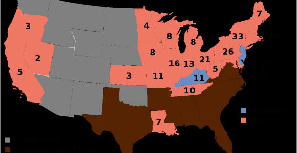 Mcclellan Texas Map 1864 United States Presidential Election Wikipedia