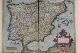 Medieval Spain Map 1570 theatrum orbis Terrarum by ortelius Abraham Art