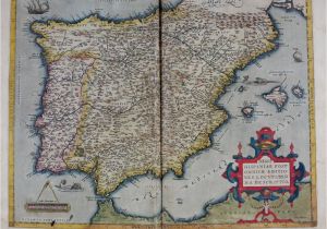 Medieval Spain Map 1570 theatrum orbis Terrarum by ortelius Abraham Art