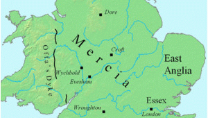 Mercia England Map Wiglaf Of Mercia Revolvy