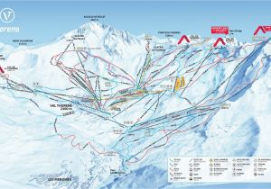 Meribel Map France Val Thorens Piste Map 2019 Ski Europe Winter Ski