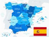 Merida Spain Map Spain Map and Flag Travel Vectors Map Vector Portrait