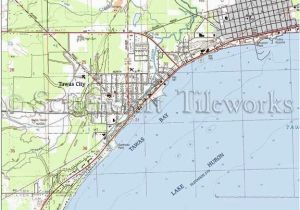 Michigan Beaches Map Michigan Tawas Bay Tawas Nautical Chart Decor Art Beach