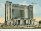 Michigan Central Station Map Tr125 New Central Station Detroit 1914 Postcard Michigan 11 Tracks