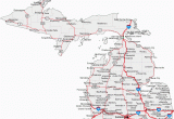 Michigan County Map with Cities and Roads Map Of Michigan Cities Michigan Road Map