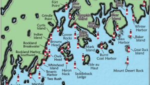 Michigan Lighthouses Map Acadia and Penobscot Bay Maine Lighthouse Map the Lighthouse On