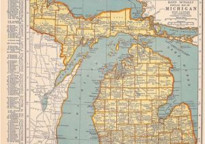 Michigan Map by City 1939 Michigan Vintage atlas Map by Oddlyends On Etsy Map Love
