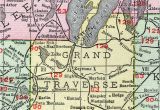 Michigan Map with Counties and Cities Grand Traverse County Michigan 1911 Map Rand Mcnally Traverse