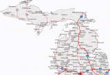 Michigan Map with Counties and Cities Map Of Michigan Cities Michigan Road Map