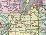 Michigan Map with County Lines and Cities Grand Traverse County Michigan 1911 Map Rand Mcnally Traverse