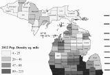 Michigan Population Density Map Michigan Political Map Showing County Names and Human Population