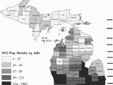 Michigan Population Density Map Michigan Political Map Showing County Names and Human Population