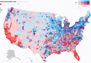 Michigan Prisons Map Jail Incarceration Rate Per 100 000 U S County Residents Data