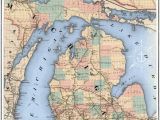 Michigan Rail Map Michigan Railroad Map Art Print I Like Maps Pinterest