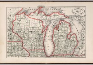 Michigan Railroad Map New Rail Road and County Map Of Michigan and Wisconsin David