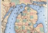 Michigan Railroads Map Michigan Railroad Map Art Print I Like Maps Pinterest