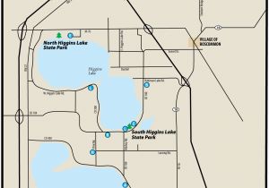 Michigan State Campgrounds Map south Higgins State Parkmaps area Guide Shoreline Visitors Guide