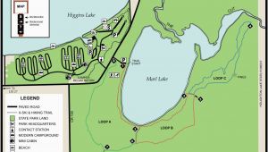 Michigan State Campgrounds Map south Higgins State Parkmaps area Guide Shoreline Visitors Guide